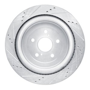 Lexus RX350 Brake Rotor (1) - Rear Right - R1 Concepts - Drilled & Slotted - Silver - `16-`22